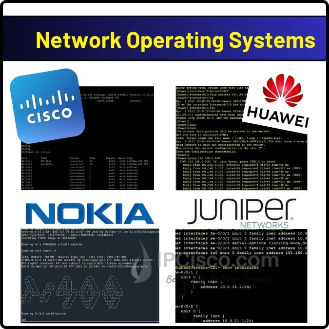 network-operating-system-NOS-ipcisco network operating system NOS Cisco IOS, Juniper JUNOS, Nookia SR OS, Huawei VRP
